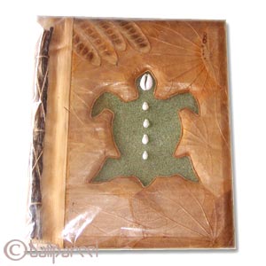 Photo Album, Handmade From Carton Decorated With Cinnamon Stick, Natural Leaves
