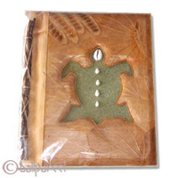 Photo Album, Handmade From Carton Decorated With Cinnamon Stick, Natural Leaves