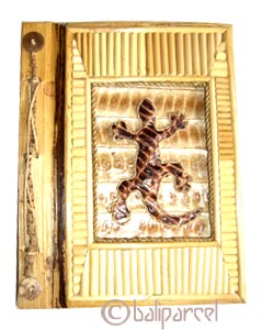 Photo Album, Handmade From Carton Decorated With Cinnamon Stick, Bamboo And Natural Leaves