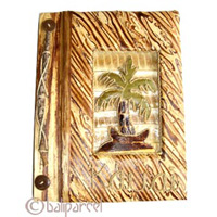 Photo Album, Handmade From Carton Decorated With Cinnamon Stick, Natural Leaves