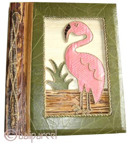 Photo Album, Handmade From Carton Decorated With Cinnamon Stick, Banana Bark Fibre And Natural Leaves