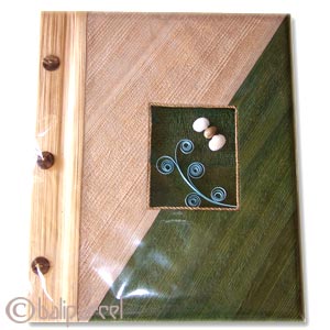 Photo Album, Handmade From Carton Decorated With Cinnamon Stick, Banana Bark Fibre And Natural Leaves