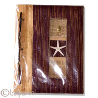 Photo Album, Handmade From Carton Decorated With Cinnamon Stick, Banana Bark Fibre And Natural Leaves