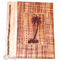 Photo Album, Handmade From Carton Decorated With Cinnamon Stick, Banana Bark Fibre And Natural Leaves