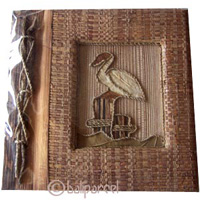 Photo Album, Handmade From Carton Decorated With Cinnamon Stick, Banana Bark Fibre And Natural Leaves