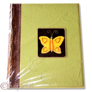 Photo Album, Handmade From Carton Decorated With Cinnamon Stick And Painting