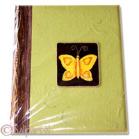 Photo Album, Handmade From Carton Decorated With Cinnamon Stick And Painting