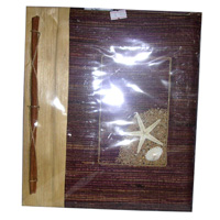 Photo Album, Handmade From Carton Decorated With Cinnamon Stick, Banana Bark Fibre And Sea Shell
