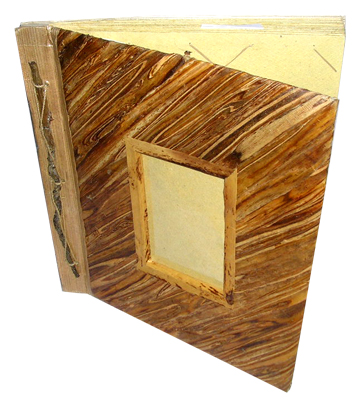 Photo Album, Handmade From Carton Decorated With Cinnamon Stick And Banana Bark Fibre