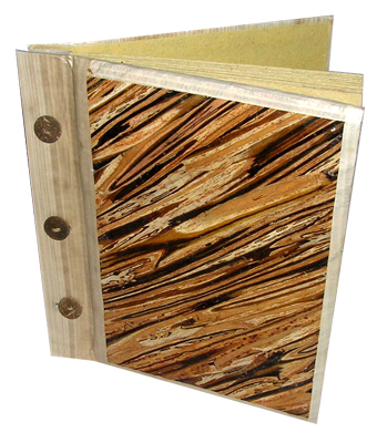 Photo Album, Handmade From Carton Decorated With Cinnamon Stick And Banana Bark Fibre