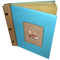 Photo Album, Handmade From Carton Decorated With Cinnamon Stick, Banana Bark Fibre And Sea Shell