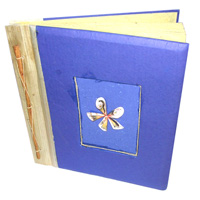 Photo Album, Handmade From Carton Decorated With Cinnamon Stick, Banana Bark Fibre And Sea Shell
