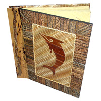Photo Album, Handmade From Carton Decorated With Banana Bark Fibre, Coconut Wood And Animal