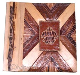 Photo Album, Handmade From Carton Decorated With Banana Bark Fibre And Natural Leaves