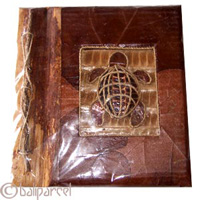 Photo Album, Handmade From Carton Decorated With Banana Bark Fibre And Natural Leaves