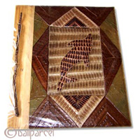 Photo Album, Handmade From Carton Decorated With Banana Bark Fibre And Natural Leaves