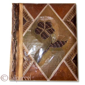 Photo Album, Handmade From Carton Decorated With Banana Bark Fibre And Natural Leaves