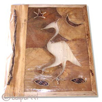 Photo Album, Handmade From Carton Decorated With Banana Bark Fibre And Natural Leaves