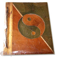 Photo Album, Handmade From Carton Decorated With Cinnamon Stick, Banana Bark Fibre And Natural Leaves