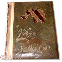 Photo Album, Handmade From Carton Decorated With Cinnamon Stick, Banana Bark Fibre And Natural Leaves