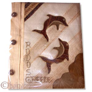Photo Album, Handmade From Carton Decorated With Cinnamon Stick, Banana Bark Fibre And Natural Leaves
