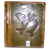 Photo Album, Handmade From Carton Decorated With Cinnamon Stick, Banana Bark Fibre And Natural Leaves