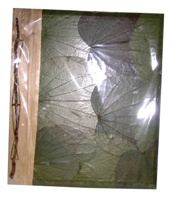 Photo Album, Handmade From Carton Decorated With Cinnamon Stick, Banana Bark Fibre And Natural Leaves