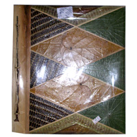 Photo Album, Handmade From Carton Decorated With Cinnamon Stick, Banana Bark Fibre And Natural Leaves