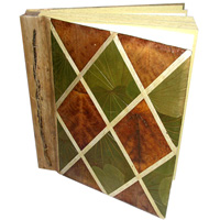 Photo Album, Handmade From Carton Decorated With Cinnamon Stick, Banana Bark Fibre And Natural Leaves