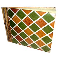 Photo Album, Handmade From Carton Decorated With Cinnamon Stick, Banana Bark Fibre And Natural Leaves