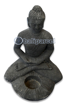 Limestone Buddha Candle Holder