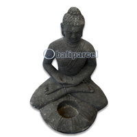 Limestone Buddha Candle Holder