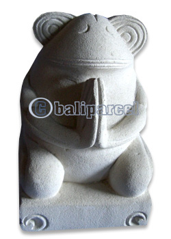 Limestone Frog Carving