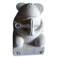 Limestone Frog Carving
