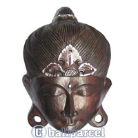 Buddha Mask Antique, Handmade From Albesia Wood