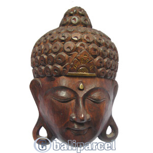 Buddha Mask Antique, Handmade From Albesia Wood