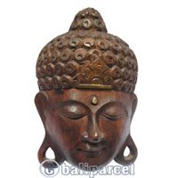 Buddha Mask Antique, Handmade From Albesia Wood