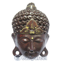 Buddha Mask Antique, Handmade From Albesia Wood