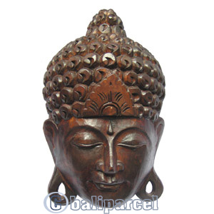 Buddha Mask Antique, Handmade From Albesia Wood