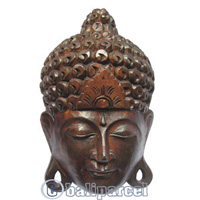 Buddha Mask Antique, Handmade From Albesia Wood