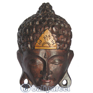 Buddha Mask Antique, Handmade From Albesia Wood