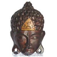 Buddha Mask Antique, Handmade From Albesia Wood