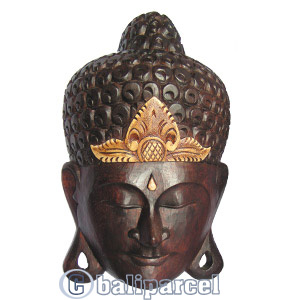 Buddha Mask Antique, Handmade From Albesia Wood