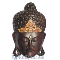 Buddha Mask Antique, Handmade From Albesia Wood