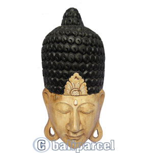 Buddha Mask Antique, Handmade From Albesia Wood