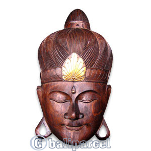 Buddha Mask Antique, Handmade From Albesia Wood