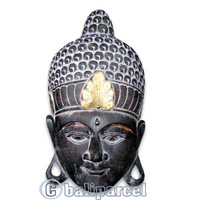 Buddha Mask Antique, Handmade From Albesia Wood