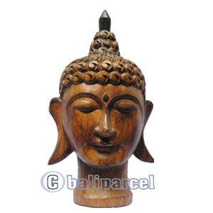 Buddha Head Antique, Handmade From Albesia Wood