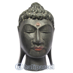 Buddha Head Antique, Handmade From Albesia Wood