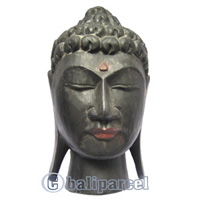 Buddha Head Antique, Handmade From Albesia Wood
